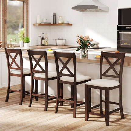 Dreamade Farmhouse Counter Height Bar Stools with Footrest (2/4)