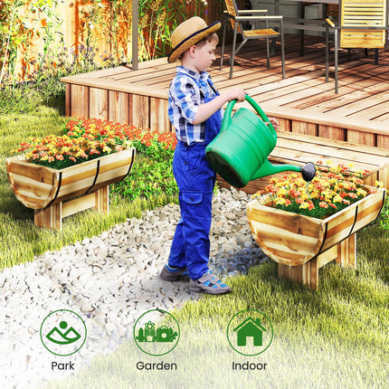 Dreamade Half Barrel Raised Garden Bed for Flower Vegetable Fruit