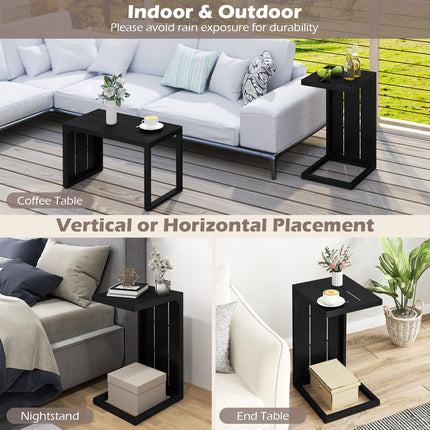 Dreamade C-Shaped End Table with Adjustable Foot Pads