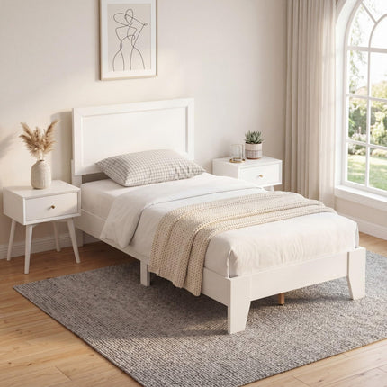Dreamade Twin/Full/Queen Size Wooden Bed Frame with Wood Slat Support