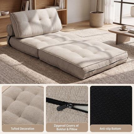 Dreamade 3-in-1 Folding Sofa Bed with Bolster & Pillow