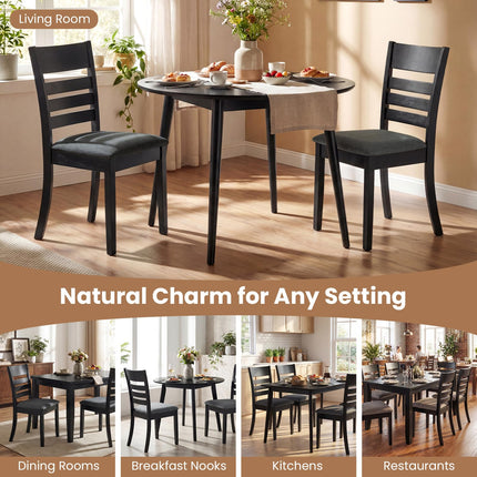 Dreamade Wooden Upholstered Kitchen Chair w/Rubber Wood Frame (2/4)