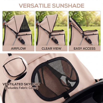 Dreamade Foldable Pet Stroller for Small Dogs & Cats