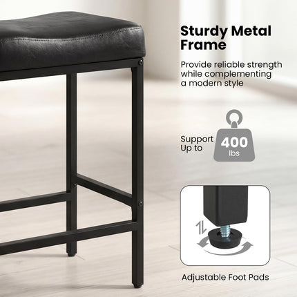 Dreamade 25 Inch Counter Height Bar Chairs for Kitchen Island