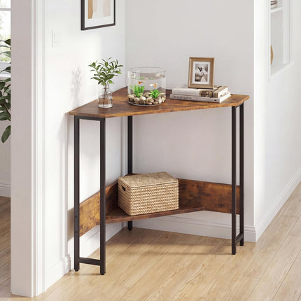 Dreamade 90° Triangle Corner Desk with Charging Station