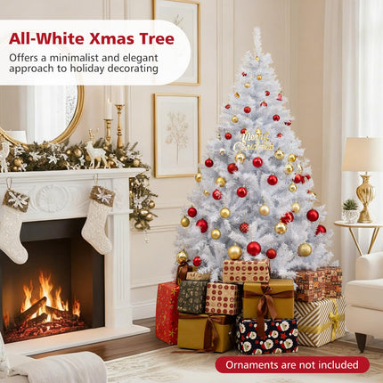 Dreamade White Pre-Lit Artificial Christmas Tree with Warm White & 3-Color LED Lights