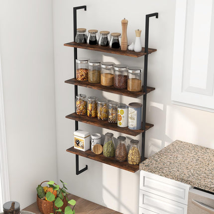 Dreamade 4 Tier Modern Wall Mounted Bookshelf Set