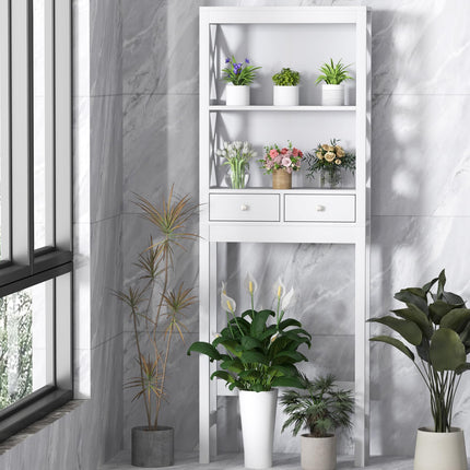Dreamade Over The Toilet Storage Cabinet, 65" Tall Freestanding Bathroom Organizer with Open Shelves