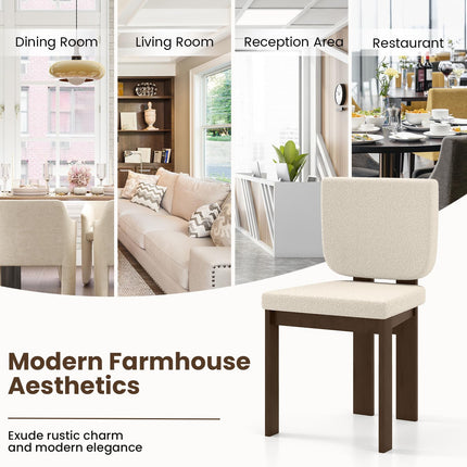 Dreamade Soft Sherpa Upholstered Kitchen Dining Room Chairs（2/4）