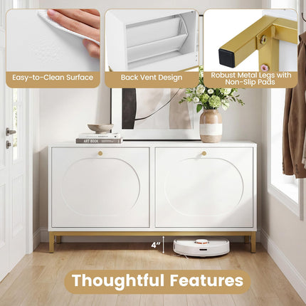 Dreamade Shoe Storage Bench with 2 Flip Drawers