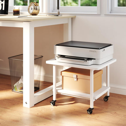 Dreamade 2 Tier Mobile Printer Table with Storage Shelf