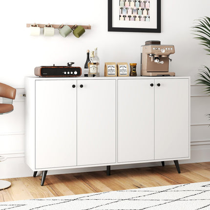Dreamade Buffet Sideboard 4-Door Storage Cabinet with 5-Position Adjustable Shelves