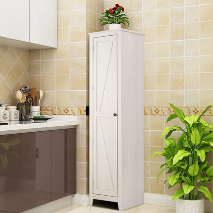 Dreamade Tall Storage Cabinet Freestanding Floor Storage Tower with Four Shelves and Single Door