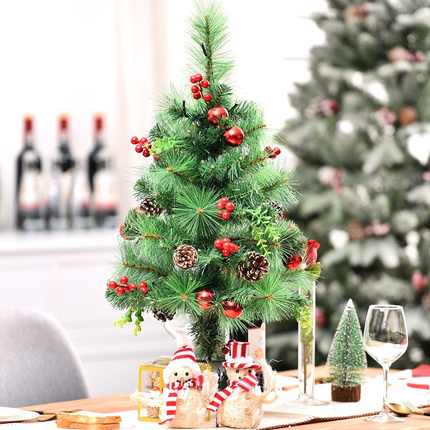 Dreamade Set of 2 Pathway Christmas Trees, 2FT Pre-Lit Artificial Xmas Trees - DreamadeUS