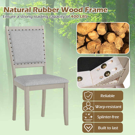 Dreamade Dining Chairs Set of 2/4 Fabric Upholstered Kitchen Chairs w/Padded Seat & Back Cushions