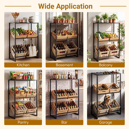 Dreamade 3-Tier Drink Crate Rack for Kitchen