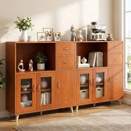 Dreamade 36 Inch Sideboard Buffet Cabinet with Open Compartment