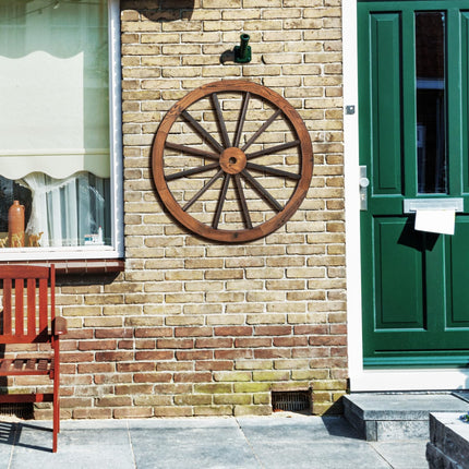 Dreamade 30-Inch Wagon Wheels 4 Pieces, Decorative Wooden Wheels