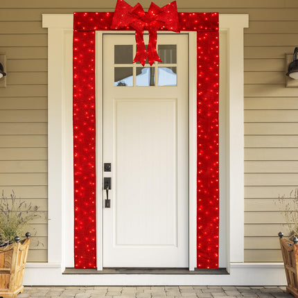 Dreamade Lighted Christmas Doorway Arch, Light-up Xmas Decoration with 240 LED Lights