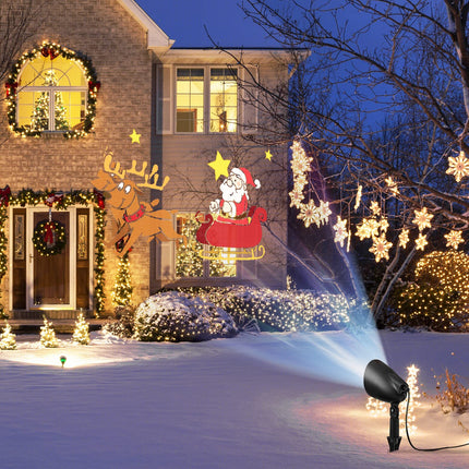 Dreamade Christmas Projector Lights Outdoor | LED Santa Claus on Sleigh Projection Lamp