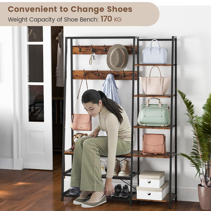 Dreamade Coat Rack with Shoe Bench