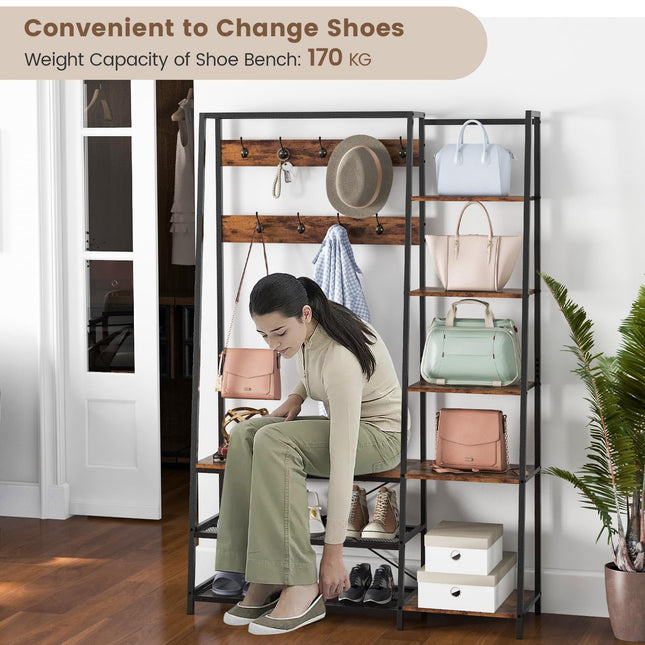 Dreamade Coat Rack with Shoe Bench