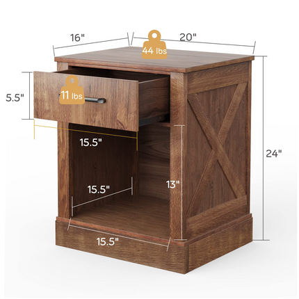 Wooden Sofa Side Table for Bedroom Office Study
