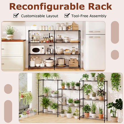 Dreamade 4-Tier/5-Tier Metal Storage Shelving Unit with V-Shaped Wire Rack