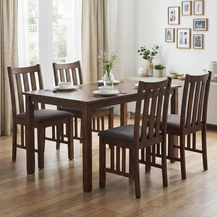 Dreamade Rubber Wood Dining Chairs with Upholstered Cushioned Seat (2/4)