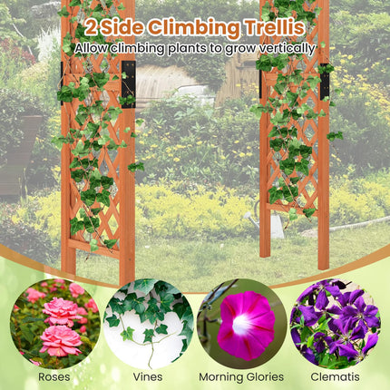 Dreamade 7.7FT Wooden Garden Arbor Trellis