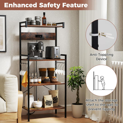 Dreamade Bakers Rack with Storage 4 Tiers Shelf