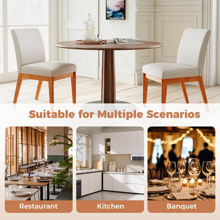 Dreamade Upholstered Dining Chairs Set of 2 or 4 Kitchen Armless Side Chair w/Rubber Wood Legs
