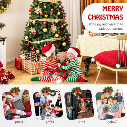 Dreamade 7ft Pre-Lit Christmas Tree, Artificial Hinged Xmas Tree with 250 Warm White LED Lights