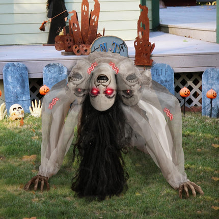 DREAMADE Animated Crawling Ghost Halloween Creepy Crawling Woman Prop