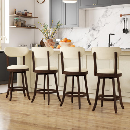 Dreamade 25.5" Counter Height Upholstered Linen Barstools
