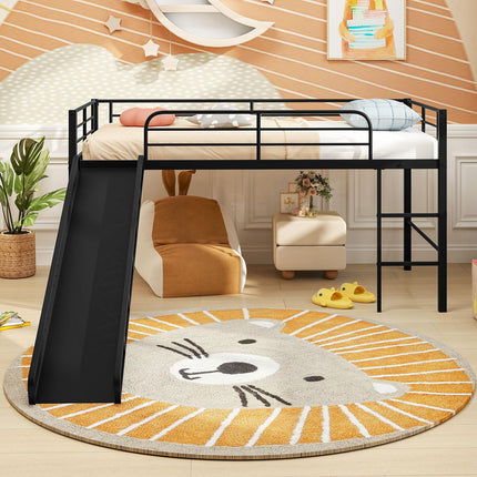 Dreamade Low Loft Bed with Slide