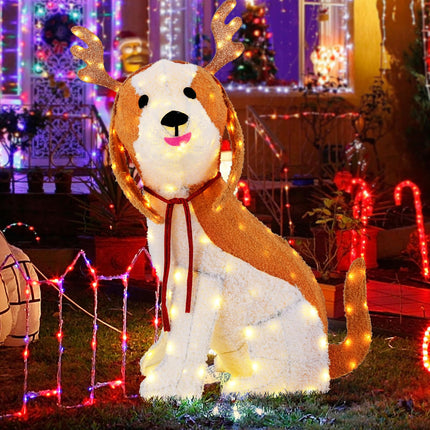 Dreamade Lighted Christmas Dog, Indoor Outdoor Puppy Decoration w/LED Lights