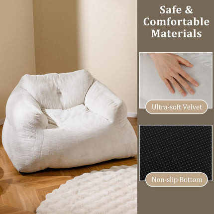 Dreamade Bean Bag Chair for Adults Teens Plush Lazy Sofa with Ultra-Soft Velvet Cover & Non-Slip Bottom