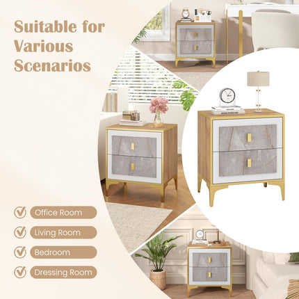 Dreamade Modern Nightstand with 2 Drawers