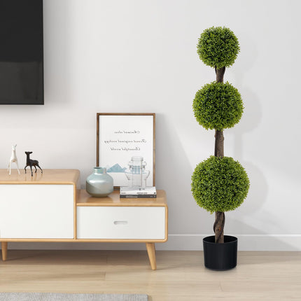 Dreamade 4ft Artificial Boxwood Topiary Ball Tree, Faux Potted Plants Cypress Tree with Weighted Pot