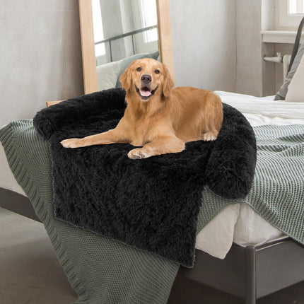 Dreamade Calming Dog Bed - Fluffy Plush Pet Bed for Couch, Removable Washable Cover