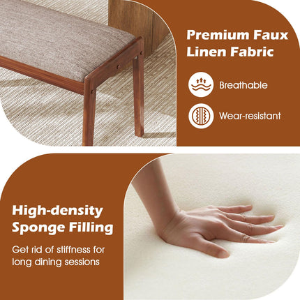 Dreamade 45" Upholstered Entryway Bench with Rubber Wood Legs and Fabric Padded Seat