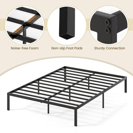 Dreamade 12 Inch Metal Platform Bed Frame with Steel Slats Support
