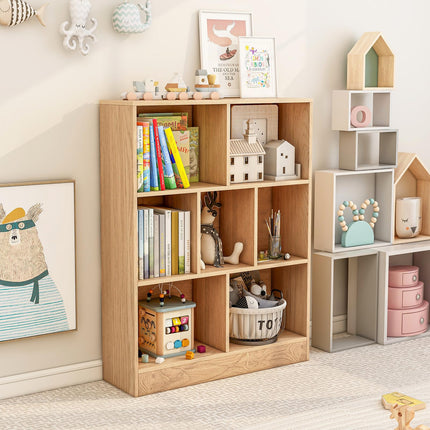 Dreamade 7 Cube Bookcase 4-Tier Freestanding Bookshelf w/ 7 Open Compartments