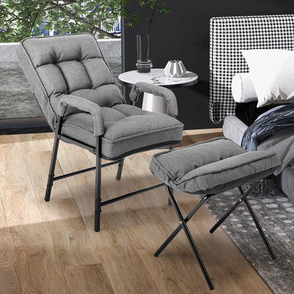 Dreamade Modern Accent Chair with Ottoman