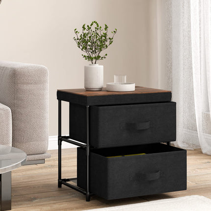 Dreamade Nightstand Set of 2 with 2 Fabric Drawers