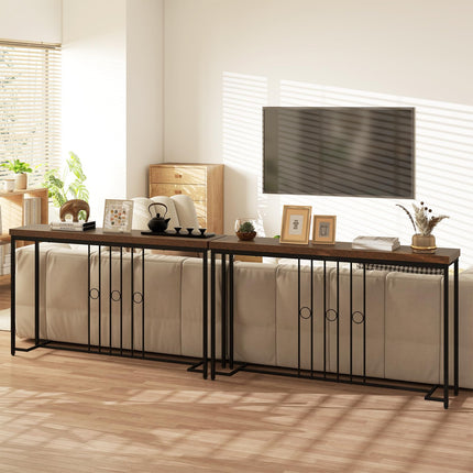 Dreamade 55" Narrow Entryway Table with H-Shaped Base & Spacious Tabletop