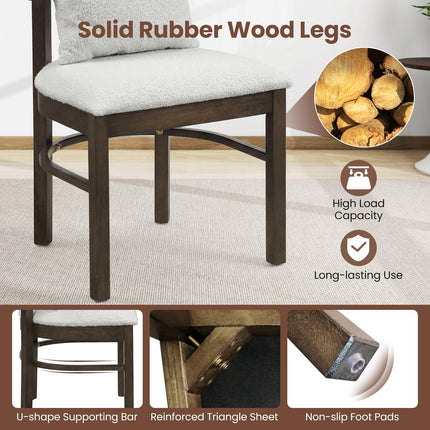Dreamade Wood Dining Chairs Set of 2/4 w/Removable Pillow