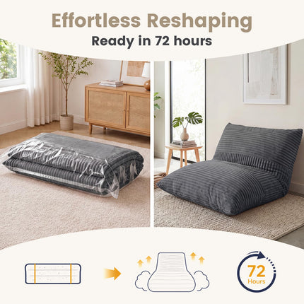 Dreamade 3-in-1 Bean Bag Chair with Soft Crushed Sponge & Comfy Corduroy Fabric
