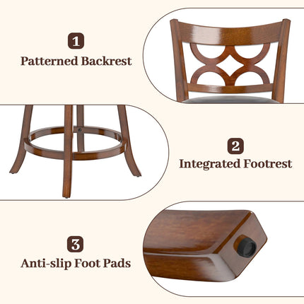 Dreamade Swivel Bar Stools Set of 2/4 with Upholstered Seat